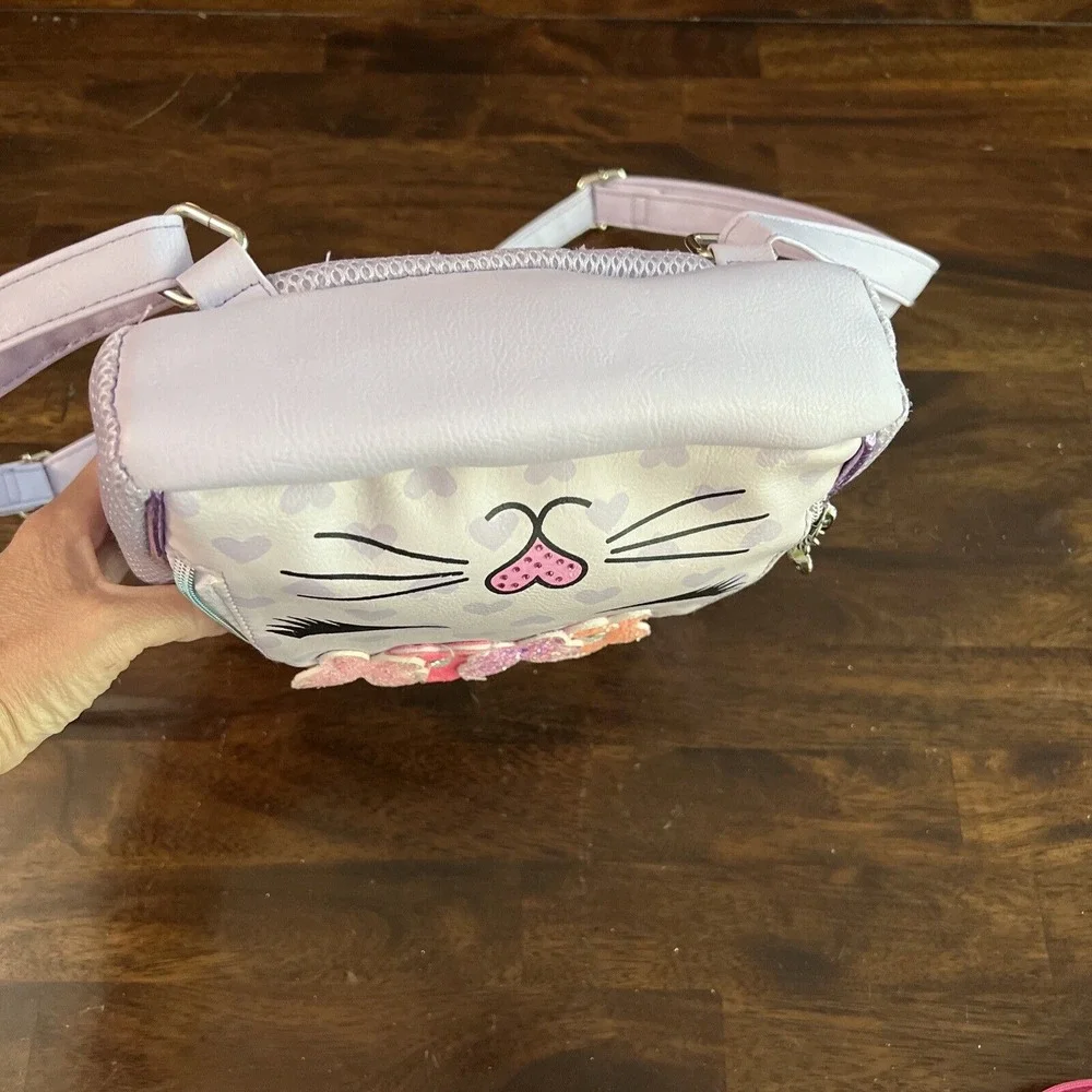 Miss OMG‎ Kitty Backpack Princess Crown Flowers Mini Kids Girl Lavender